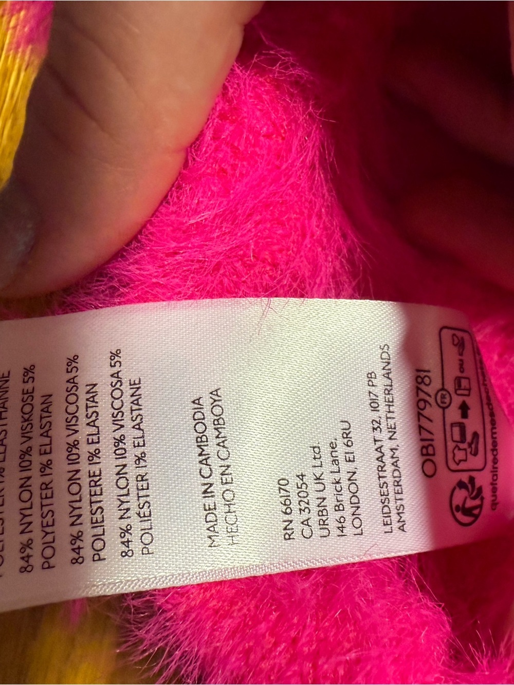 Anthropologie Hot Pink Fuzzy Scoop-Neck Crop Sweater pilcro size s - Picture 5 of 6